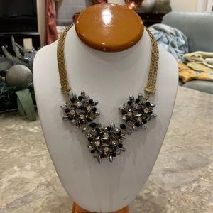 Black, Gold, and Silver Flower Necklace